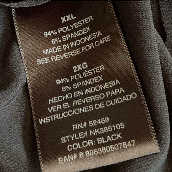 Norma Kamali Sweetheart Neckline Black Wrap Dress Stretch Jersey Long Sleeve XXL - Picture 8 of 8